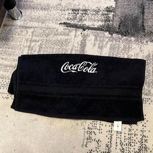 Coca Cola branded black hand towel